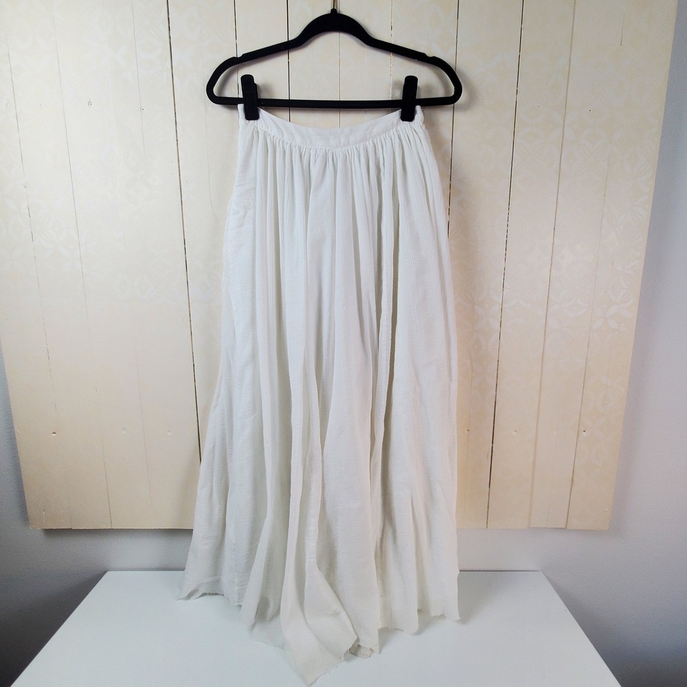 Vintage White Gauze Maxi Skirt Raw Hem Coquette Pins and Needles Size 2